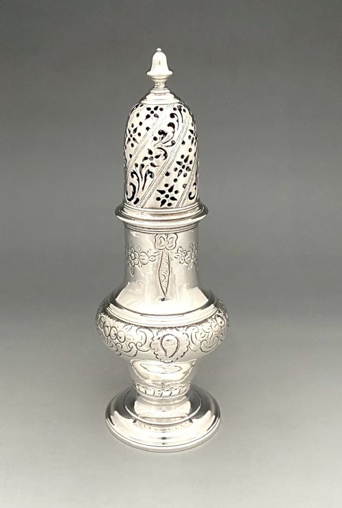 fig 1. A superb 18th Century Edinburgh silver sugar caster