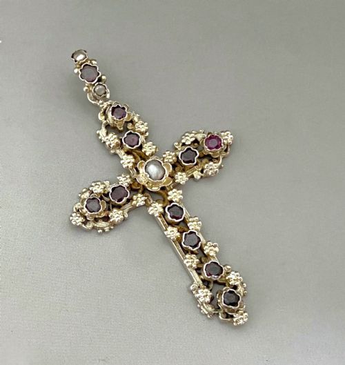 A Desirable Austro-hungarian Silver Gilt Cross Pendant