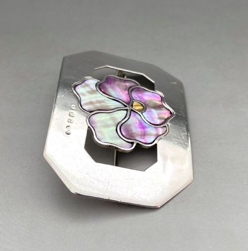 fig 1. A fabulous silver & mother of pearl buckle brooch