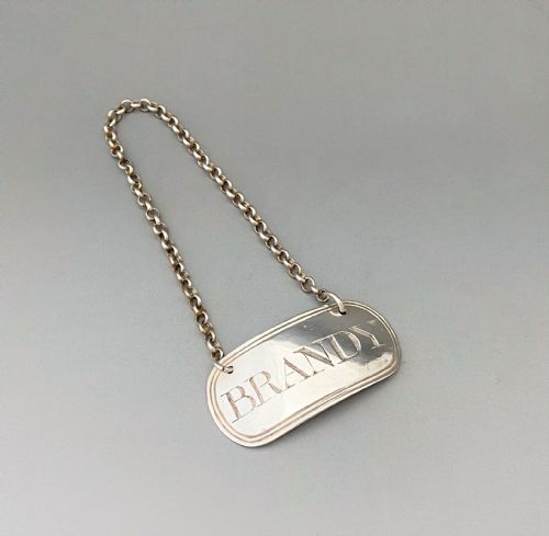 A Silver Brandy Label by Female Silversmith - Elizabeth Morley