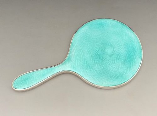 fig 1. A Gorgeous Art Deco Silver & Guilloche Enamel Hand Mirror