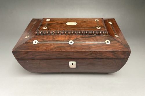A Lovely William IV Rosewood & Mother-of-pearl Inlaid Box