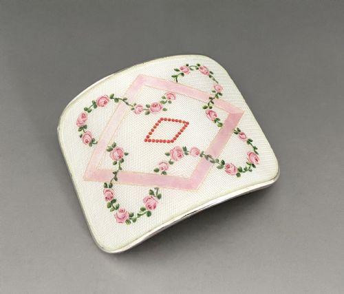 fig 1. A gorgeous silver & guilloche enamel buckle brooch