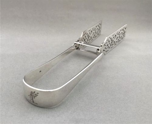 A Quality Pair of Mid Victorian Silver Asparagus Tongs