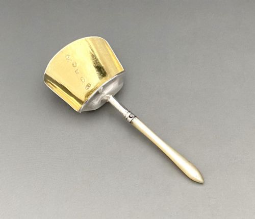 fig 1. A gorgeous Georgian silver & Mother of Pearl caddy spoon