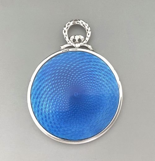fig 1. A wonderful silver & guilloche enamel handbag mirror