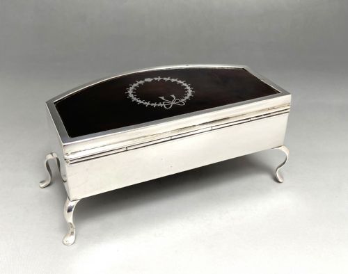 fig 1. A gorgeous silver & tortoiseshell jewel/ trinket box