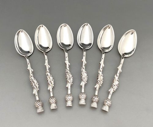 An Excellent Set of 6 Scottish Silver Teaspoons