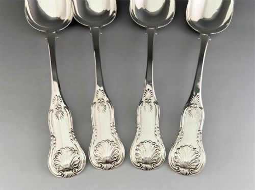 fig 1. A fabulous Scottish set of 4 Kings pattern silver table spoons