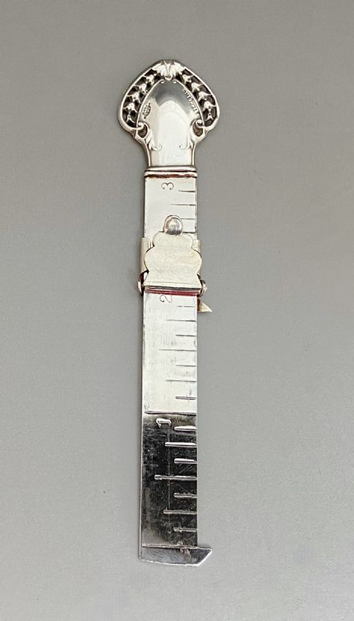 fig 1. A rare silver mounted hem ruler/ caliper