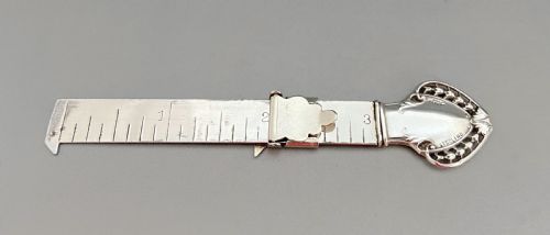 A Rare Silver Mounted Hem Ruler/ Caliper