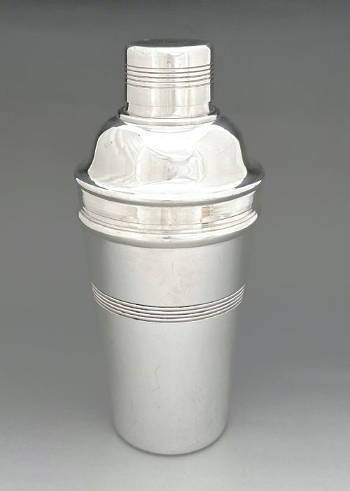 A Stylish Art Deco Silver Plated Cocktail Shaker