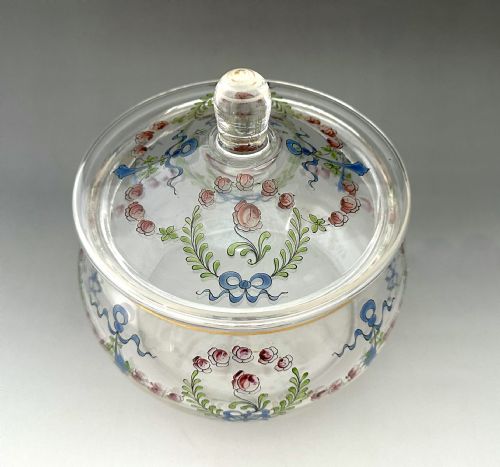 A FABULOUS EARLY 20TH CENTURY ENAMELLED BISCUIT JAR - ADDITIONAL PHOTO 1