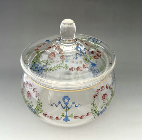 A FABULOUS EARLY 20TH CENTURY ENAMELLED BISCUIT JAR - ADDITIONAL PHOTO 4