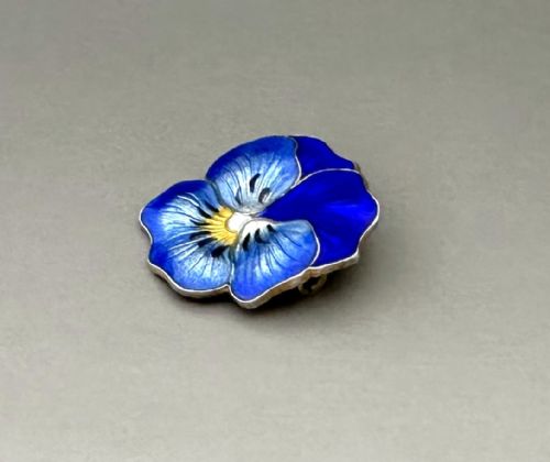 fig 1. A beautiful silver & enamel pansy brooch