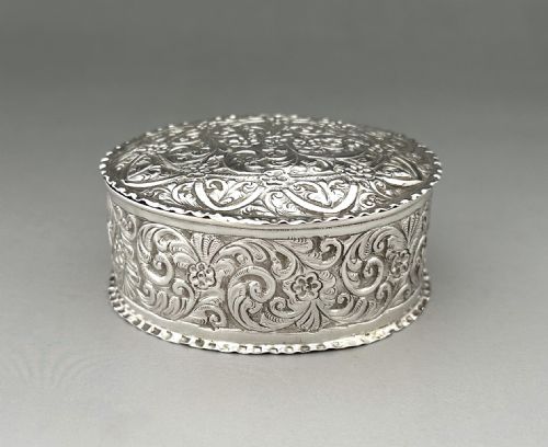fig 1. A delightful Victorian silver trinket box