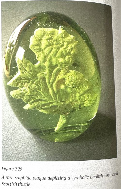 A RARE VICTORIAN GLASS DUMP WITH 'ENGLISH ROSE SCOTTISH THISTLE' SULPHIDE - ADDITIONAL PHOTO 6
