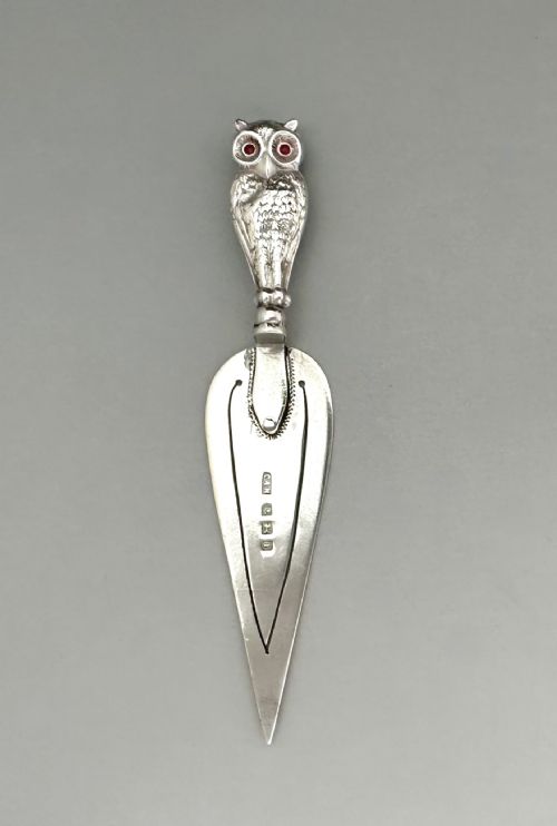 fig 1. A desirable Edwardian Silver Owl bookmark