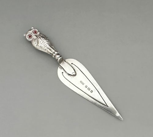 A Desirable Edwardian Silver Owl Bookmark