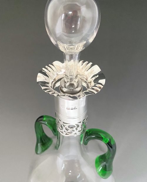 A GORGEOUS ART NOUVEAU SILVER MOUNTED DECANTER - ADDITIONAL PHOTO 1