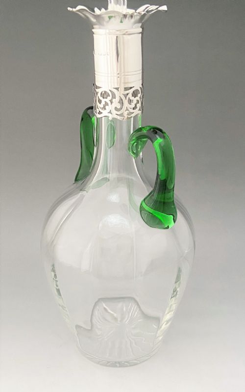 A GORGEOUS ART NOUVEAU SILVER MOUNTED DECANTER - ADDITIONAL PHOTO 2