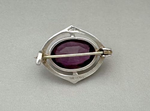 fig 1. A stylish Charles Horner silver & Amethyst brooch
