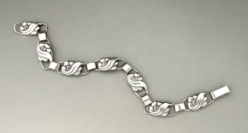 fig 1. An attractive mid century silver bracelet by John Lauritzen