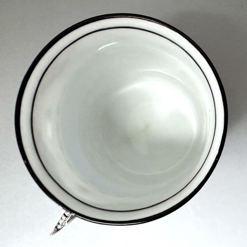 A STYLISH SET OF 6 SILVER MOUNTED COFFEE CANS SAUCERS SPOONS - ADDITIONAL PHOTO 13