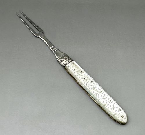 A Late 18th Century Silver Folding Fruit Fork