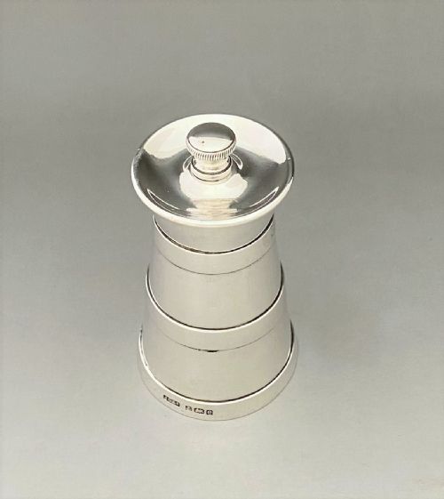 fig 1. A stylish Edwardian silver pepper grinder