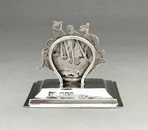 fig 1. A superb cast silver Galleon menu holder