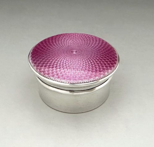 fig 1. A lovely silver & guilloche enamel pill box