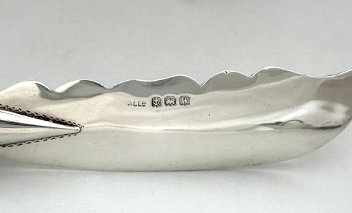 A GORGEOUS PIERCED SILVER BUTTER DISH KNIFE - ADDITIONAL PHOTO 7