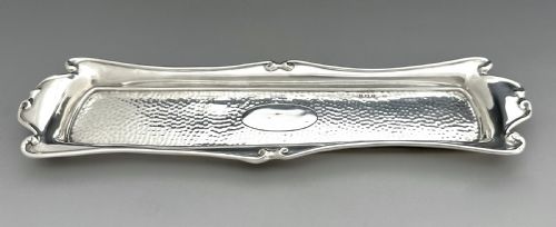 fig 1. A charming Art Nouveau Edwardian silver pen tray