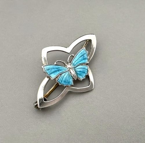 fig 1. A charming silver & enamel butterfly brooch