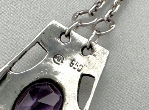 fig 1. A fabulous Murrle Bennett silver & amethyst necklace pendant