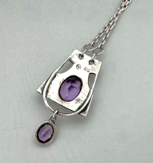 fig 2. A fabulous Murrle Bennett silver & amethyst necklace pendant