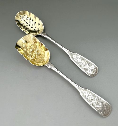 fig 1. A fabulous pair of Georgian Irish silver spoons