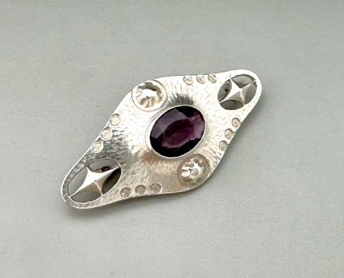fig 1. A charming early 20th Century silver & Amethyst brooch