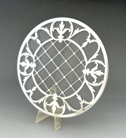 A Gorgeous Silver Mounted Large Teapot Stand/ Coaster
