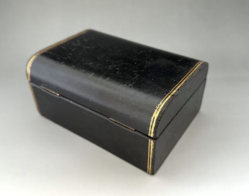 fig 1. A useful black Leather Victorian Jewellery Box