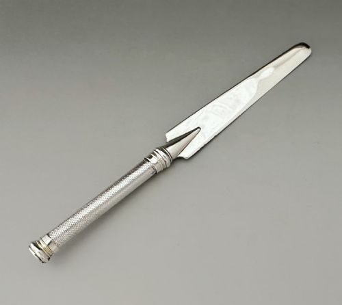 A HANDSOME EDWARDIAN SILVER LETTER OPENER PAPER KNIFE - ADDITIONAL PHOTO 1