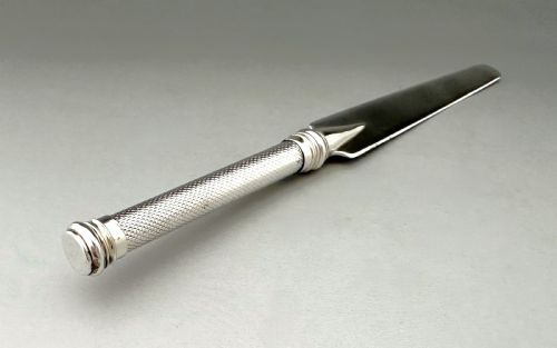 A HANDSOME EDWARDIAN SILVER LETTER OPENER PAPER KNIFE - ADDITIONAL PHOTO 2