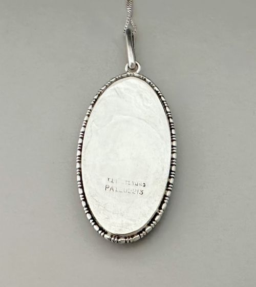 A LOVELY ART DECO SILVER BUTTERFLY WING NECKLACE PENDANT - ADDITIONAL PHOTO 3