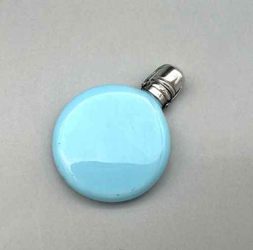 A VICTORIAN SILVER BLUE OPALINE GLASS SCENT BOTTLE - ADDITIONAL PHOTO 1