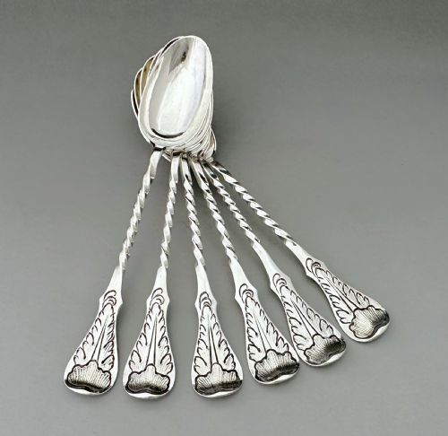 An Excellent Set of 6 Scottish Provincial Silver Teaspoons