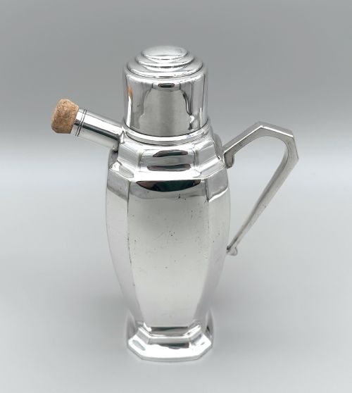 A Stylish Art Deco Silver Plated Cocktail Shaker
