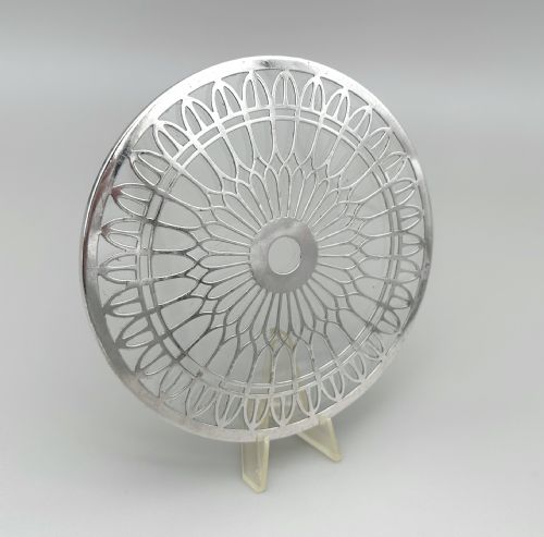 fig 1. A stylish silver mounted large teapot stand/coaster