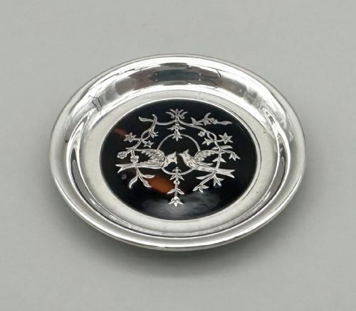 A Beautiful Silver & Tortoiseshell Trinket/ Pin Dish by William Comyns