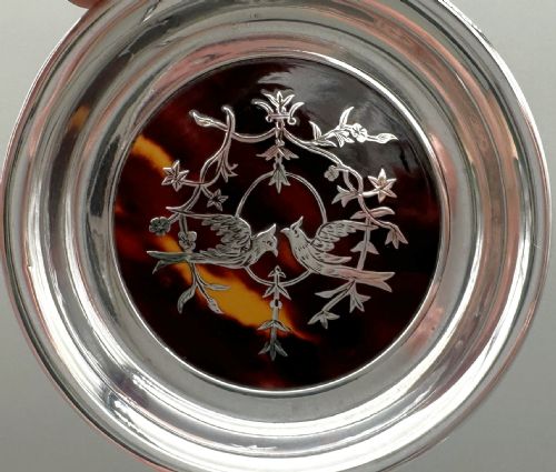fig 1. A beautiful silver & tortoiseshell trinket/ pin dish by William Comyns